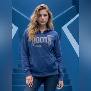 Roots Women's Navy Zip-Up Hoodie